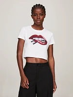 Playera de corte cropped con efecto lavado mujer Tommy Jeans