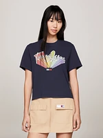 Playera holgada con logo de arcoíris mujer Tommy Jeans