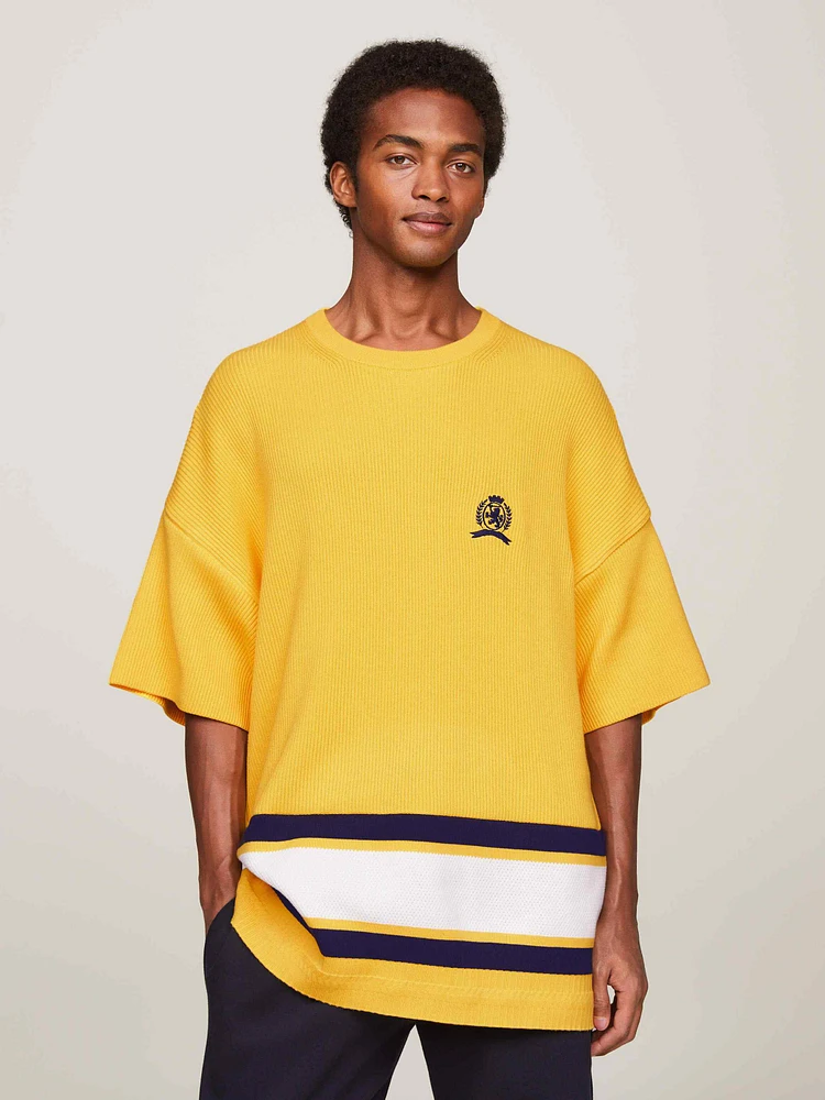 Playera oversize de punto con escudo hombre Tommy Hilfiger