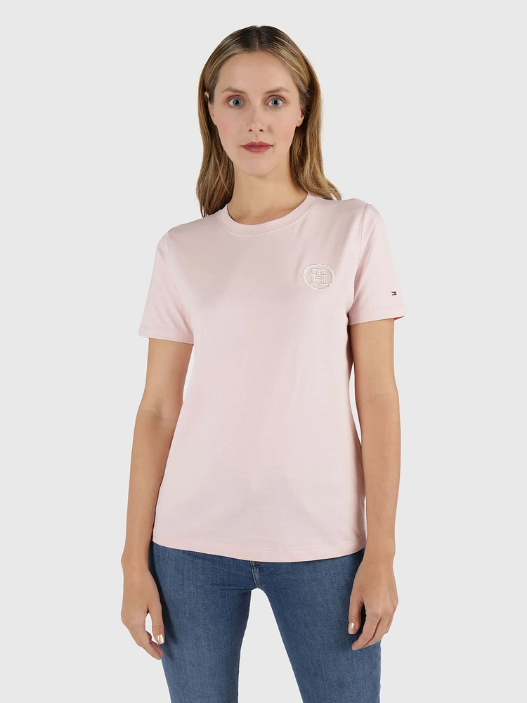 Playera Modern con logo tonal bordado de mujer Tommy Hilfiger