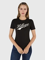 Playera con logo contrastante de mujer Tommy Hilfiger