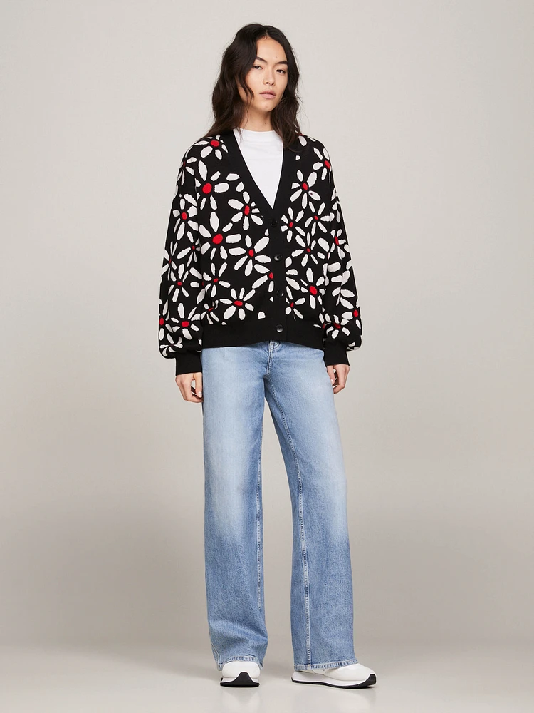 Suéter oversize con estampado de flores mujer Tommy Jeans