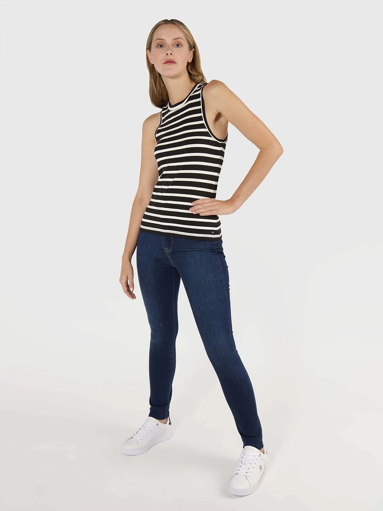 Top con franjas contrastantes de mujer Tommy Hilfiger