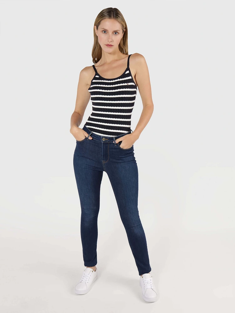 Body con franjas contrastantes de mujer Tommy Hilfiger