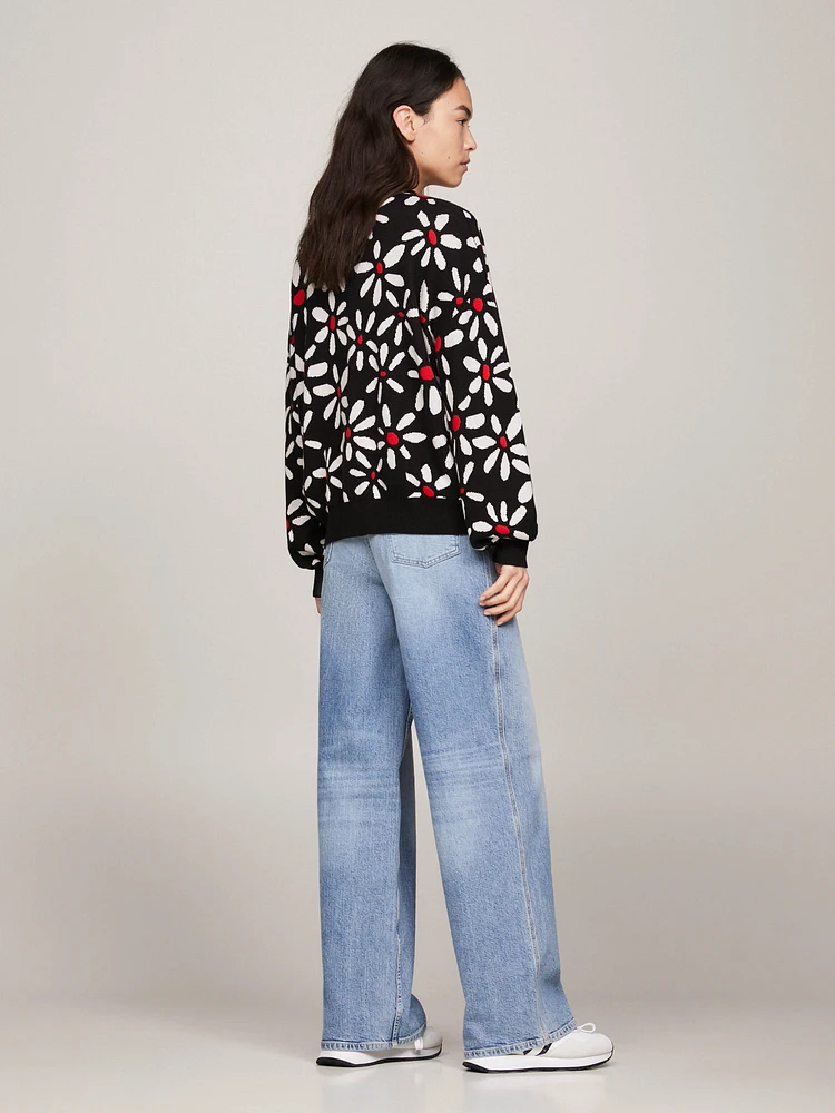 Suéter oversize con estampado de flores mujer Tommy Jeans