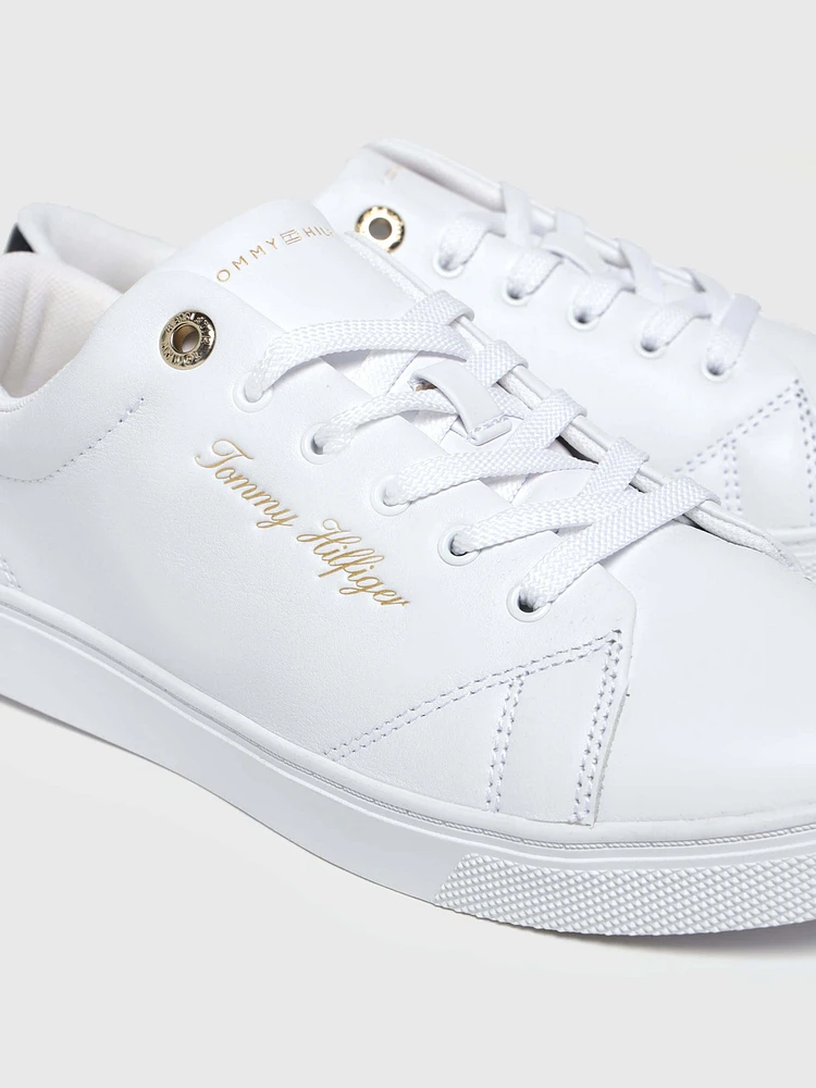 Tenis con firma metalizada de mujer Tommy Hilfiger