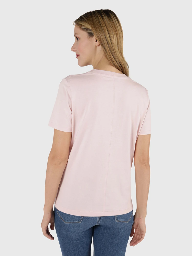 Playera Modern con logo tonal bordado de mujer Tommy Hilfiger