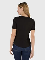 Playera con logo contrastante de mujer Tommy Hilfiger