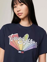 Playera holgada con logo de arcoíris mujer Tommy Jeans