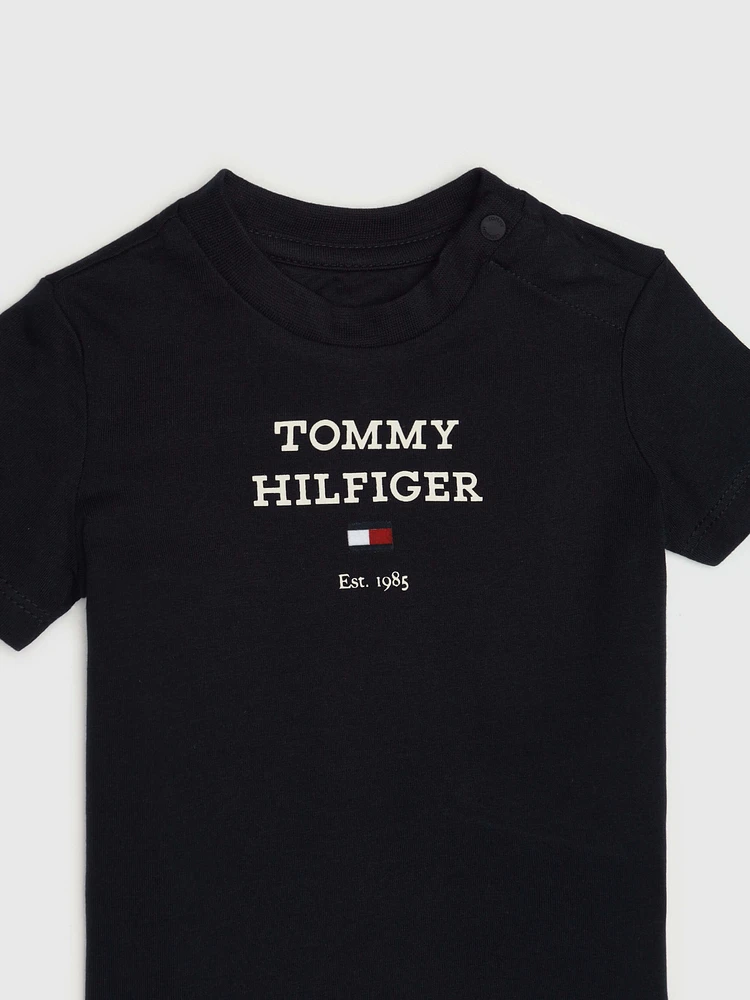 Playera con logo bordado de bebé Tommy Hilfiger