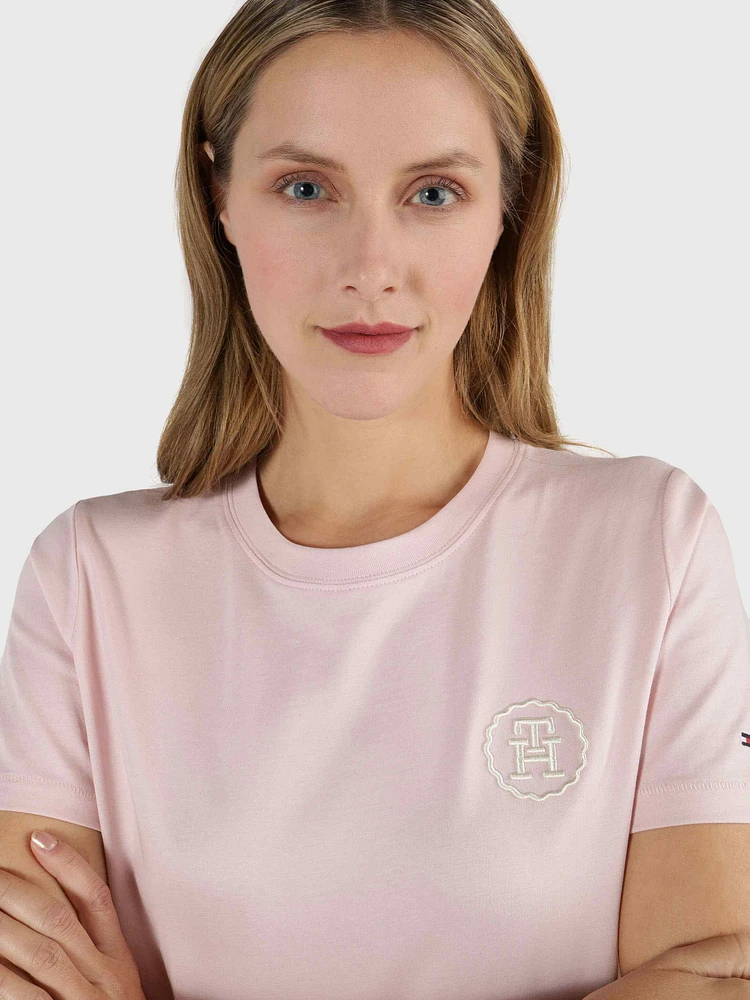 Playera Modern con logo tonal bordado de mujer Tommy Hilfiger