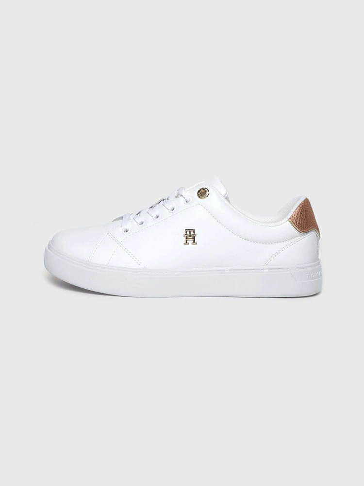 Tenis con monograma metalizado de mujer Tommy Hilfiger