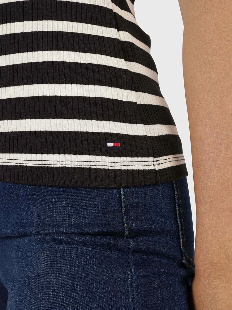 Top con franjas contrastantes de mujer Tommy Hilfiger