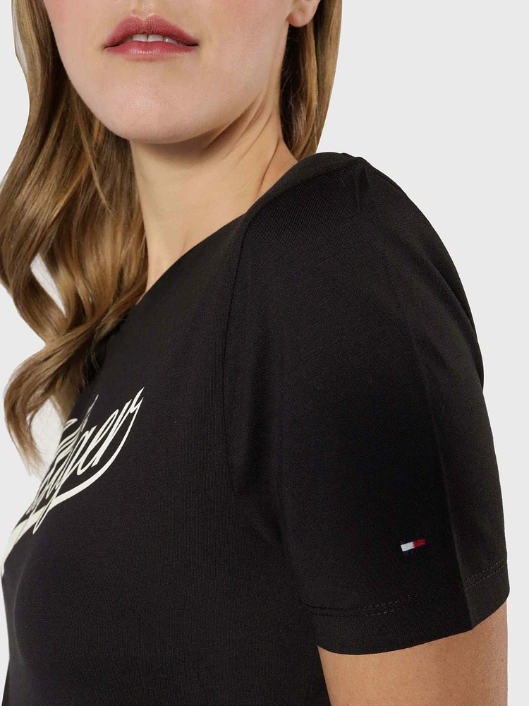 Playera con logo contrastante de mujer Tommy Hilfiger