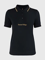 Polo con bordado metalizado de mujer Tommy Hilfiger