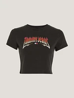 Playera de corte slim con logo rockero mujer Tommy Jeans