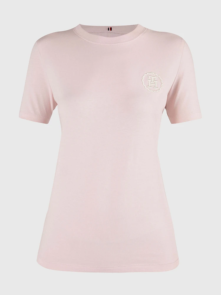 Playera Modern con logo tonal bordado de mujer Tommy Hilfiger