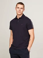 Polo Global Stripe con logo del monotipo de hombre Tommy Hilfiger