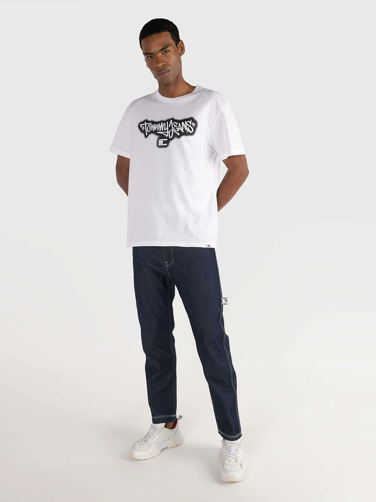 Playera con logo estilo grafiti de hombre Tommy Jeans