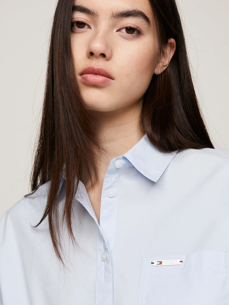 Camisa amplia cropped con lazo frontal de mujer Tommy Jeans