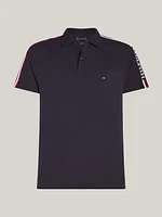 Polo Global Stripe con logo del monotipo de hombre Tommy Hilfiger