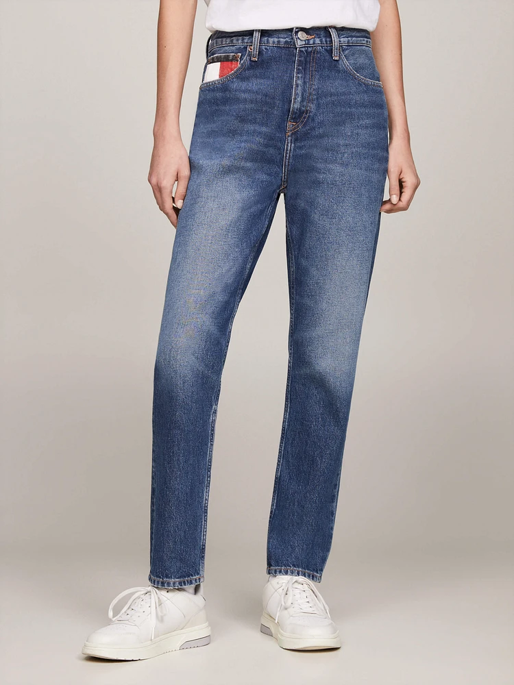 Jeans Izzie ajustados de talle alto tobilleros mujer Tommy