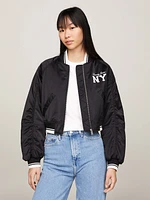 Chamarra bomber de satén acolchada mujer Tommy Jeans