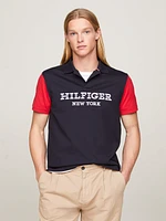 Polo color block con monotipo Hilfiger de hombre Tommy