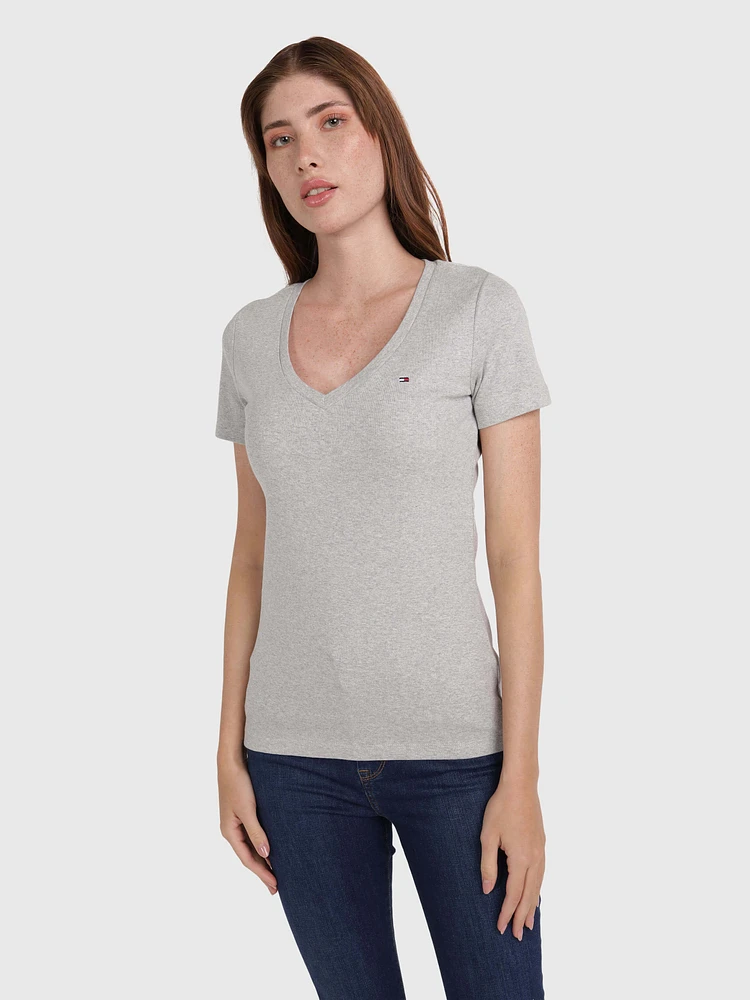 Playera cuello V de mujer Tommy Hilfiger