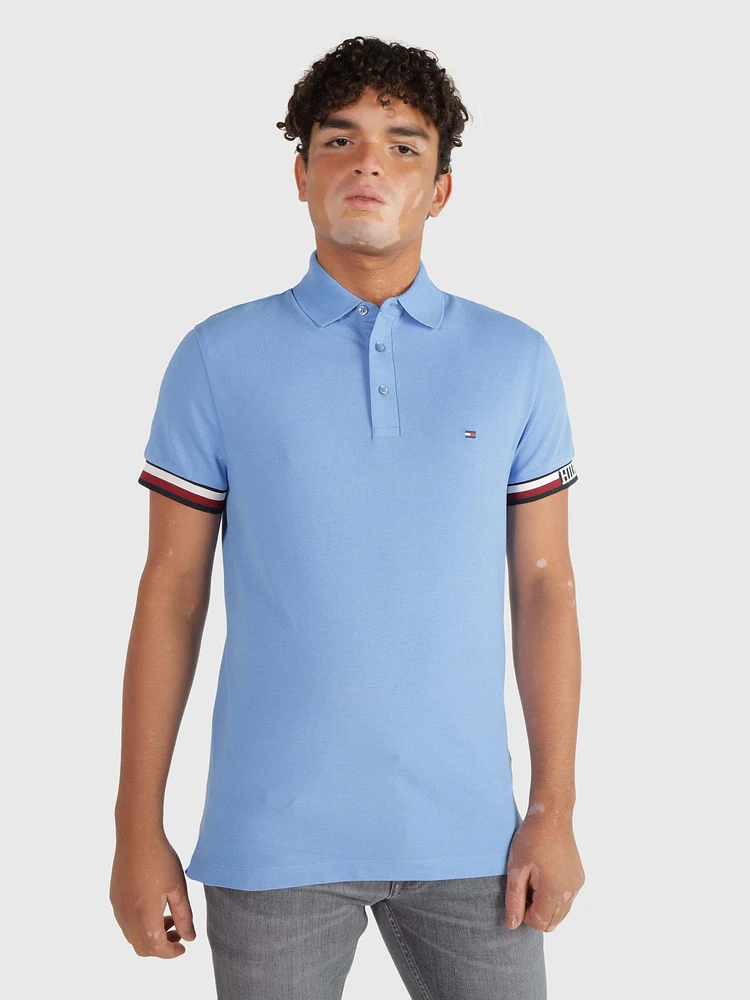 Polo con franjas en manga de hombre Tommy Hilfiger