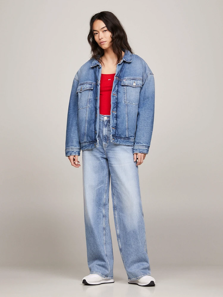 Jeans Claire de talle alto con pierna ancha mujer Tommy