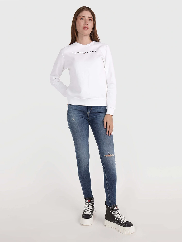 Sudadera Essential de cuello redondo con logo mujer Tommy Jeans