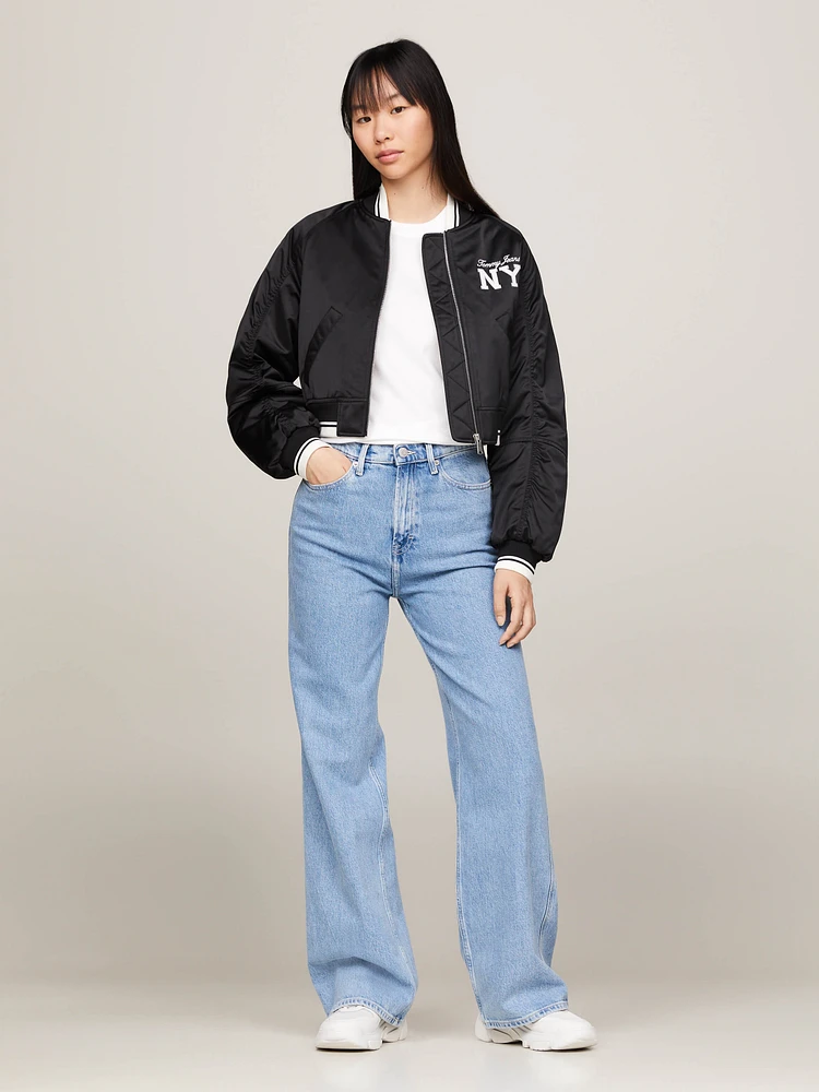 Chamarra bomber de satén acolchada mujer Tommy Jeans