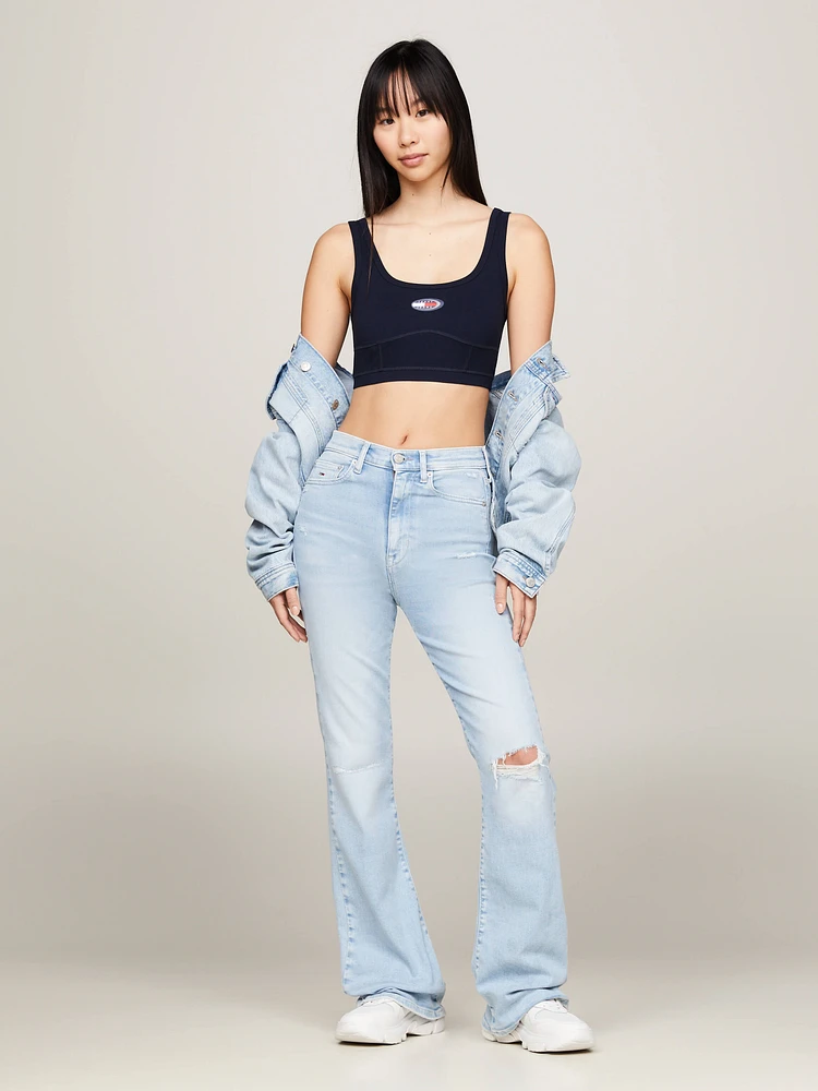 Crop top estilo bralette con logo de mujer Tommy Jeans