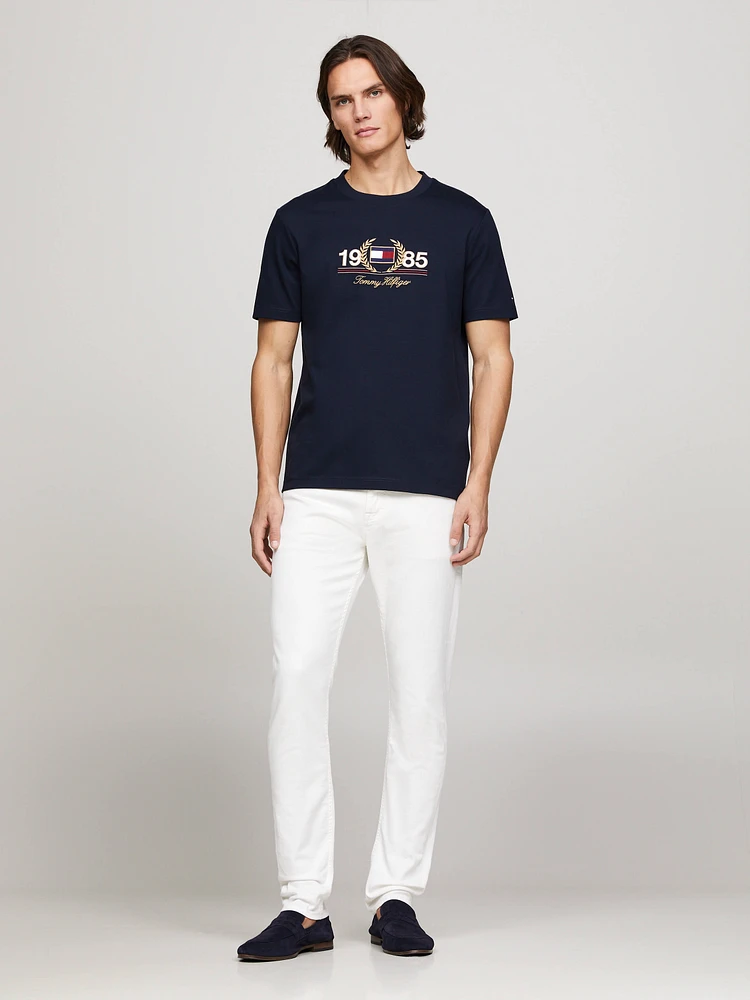 Playera de cuello redondo con logo bordado hombre Tommy Hilfiger