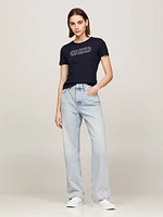 Playera de corte slim con logo deportivo mujer Tommy Hilfiger