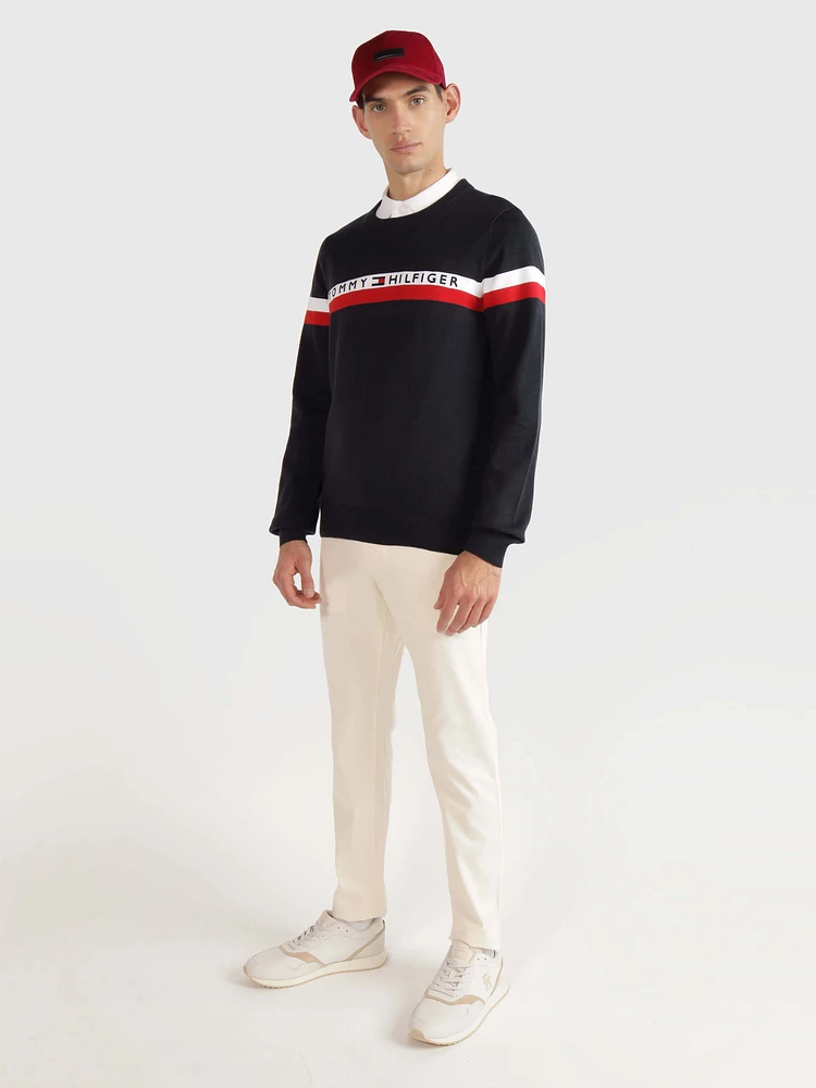 Suéter con franjas contrastantes de hombre Tommy Hilfiger