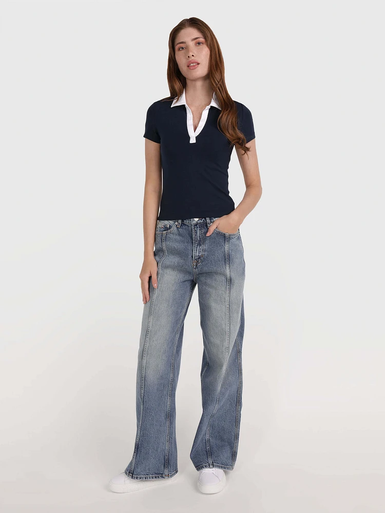 Jeans Claire con cortes en relieve de mujer Tommy