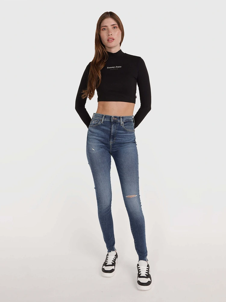 Top con logo estampado de mujer Tommy Jeans