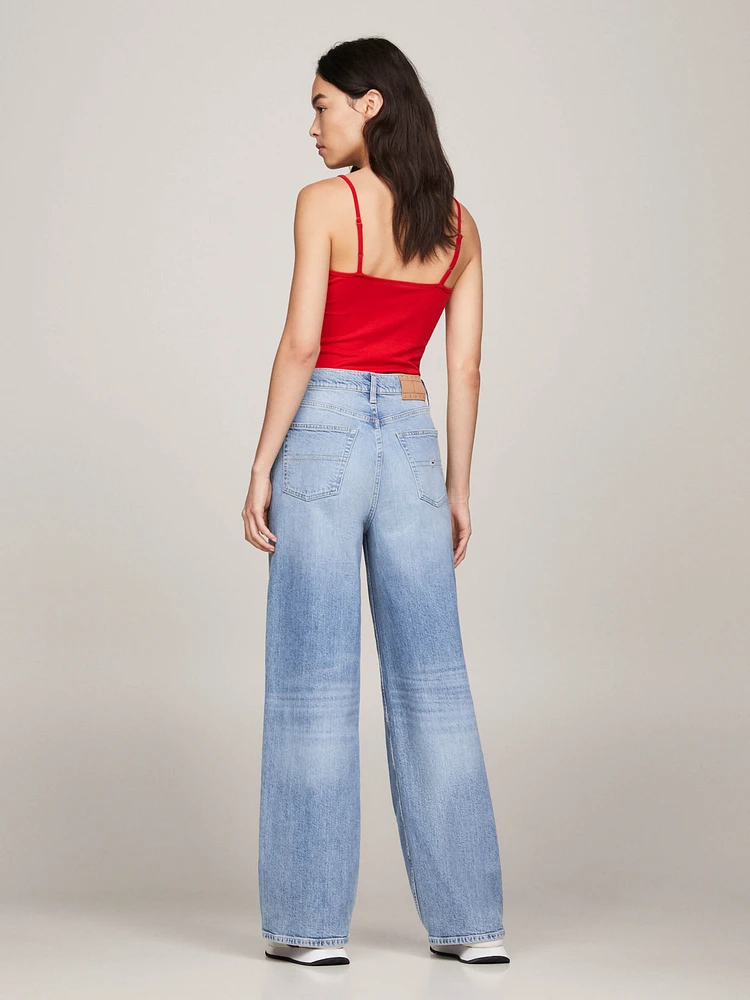 Jeans Claire de talle alto con pierna ancha mujer Tommy