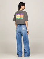 Playera oversize cropped con logo trasero de mujer Tommy Jeans