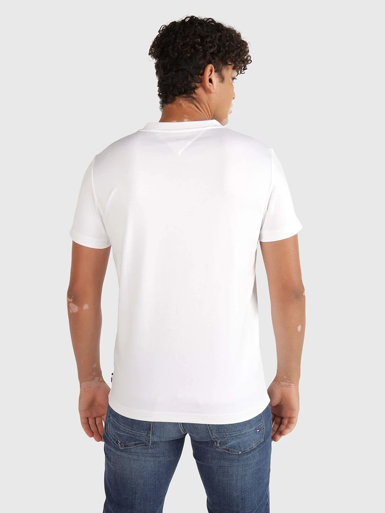 Playera con corte slim y logo de hombre Tommy Hilfiger