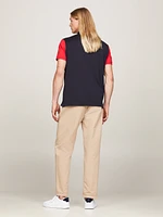 Polo color block con monotipo Hilfiger de hombre Tommy