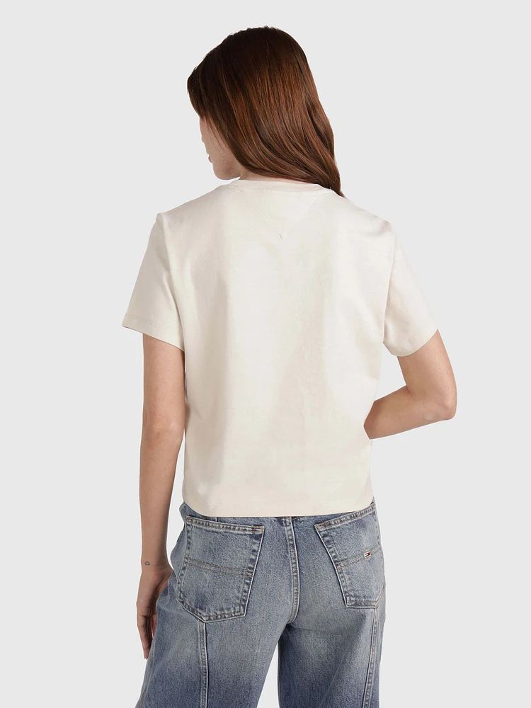 Playera con texto en relieve de mujer Tommy Jeans