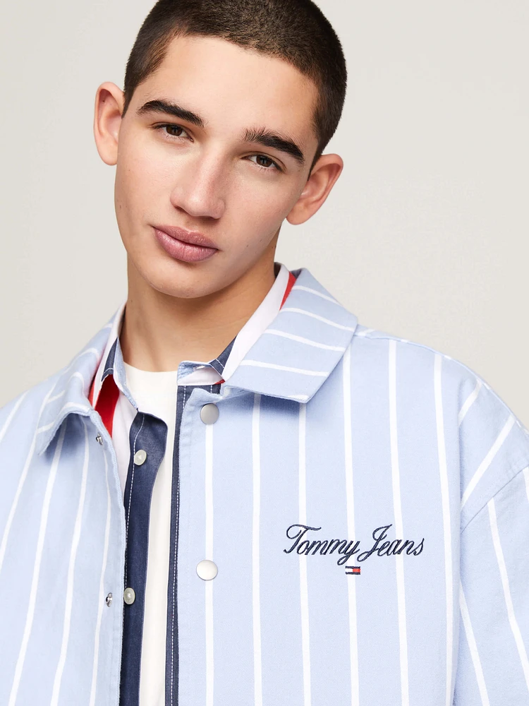 Sobrecamisa de corte amplio con rayas hombre Tommy Jeans