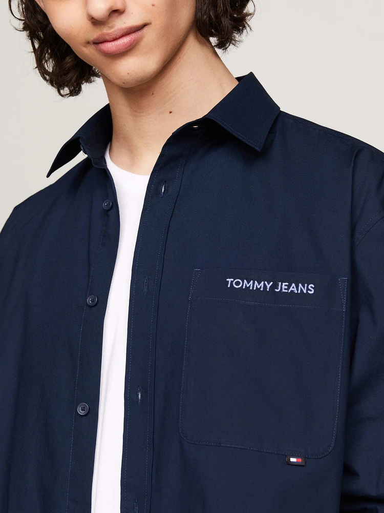 Camisa Classics amplia con logo bordado de hombre Tommy Jeans