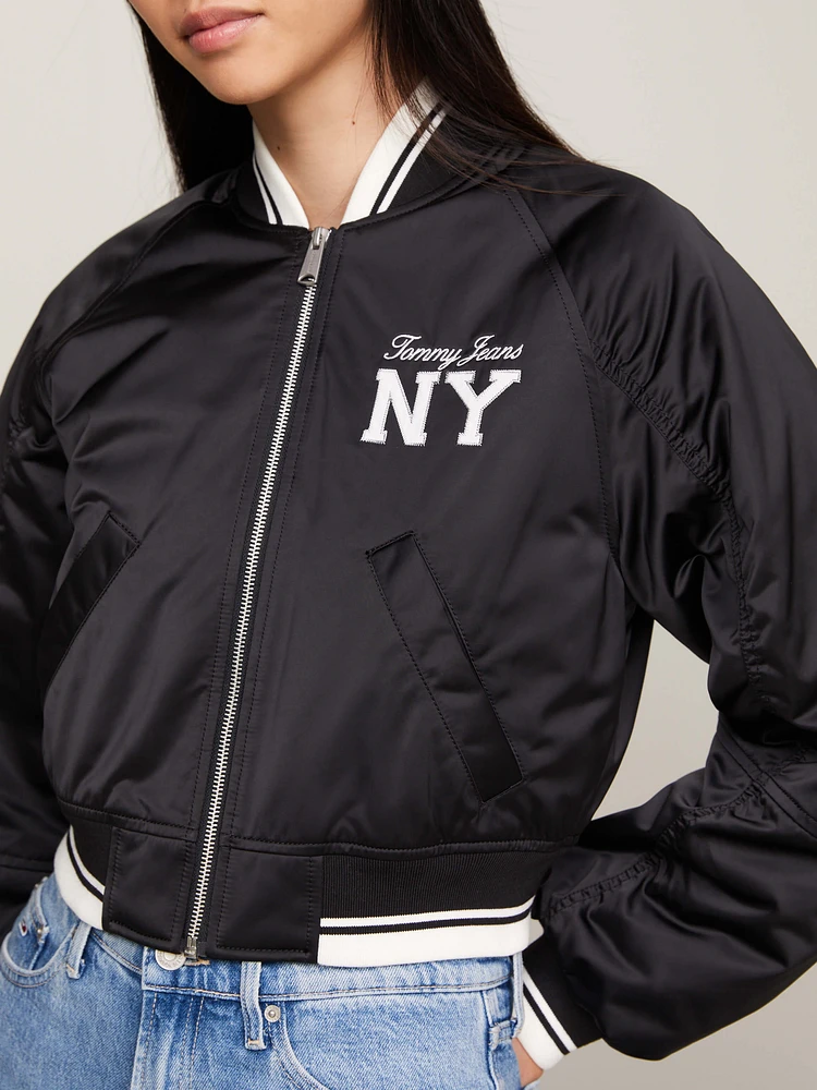 Chamarra bomber de satén acolchada mujer Tommy Jeans