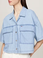 Blusa en chambray denim de corte oversize mujer Tommy Jeans