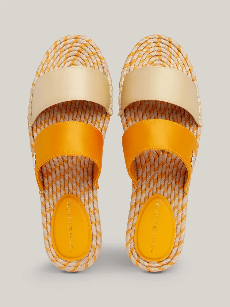 Sandalias planas con tiras de satén mujer Tommy Hilfiger