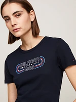 Playera de corte slim con logo deportivo mujer Tommy Hilfiger